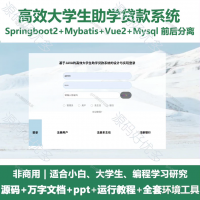 高效大学生助学贷款系统源码 Java+SpringBoot+