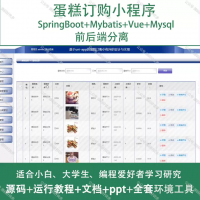 蛋糕订购微信小程序 Java SpringBoot 前后分离