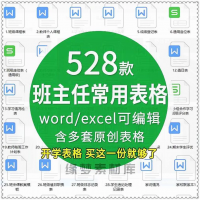 班主任家访表学生情况表 座位表值日表 作业检查表 班级管理常用