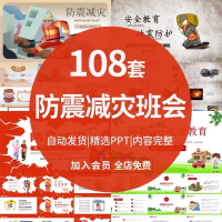 防灾自救PPT设计素材防震减灾防灾自然灾害地震预防主题自救互