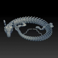 3D打印模型设计素材中国龙_关节可活动_一体打印_免支撑_3