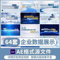 设计素材年终增长汇报AE模板简洁科技企业年终数据增长介绍汇报