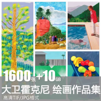 高清油画素材设计参考大卫霍克尼David_Hockney油画