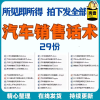 销售话术设计素材汽车线下门店4s店销售话术新车二手车买卖售后