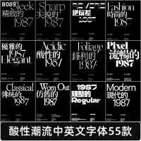 酸性中英文字体设计素材酸性中文英文字体包下载psprocr