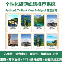 个性化旅游线路推荐系统源码_Python+Flask+Vue