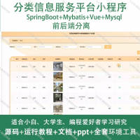 分类信息服务微信小程序_Java_SpringBoot_Vu