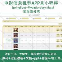 电影信息推荐APP微信小程序_Java_SpringBoo