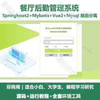 餐厅后勤管理系统源码_Java+SpringBoot+Vue