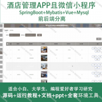 酒店管理APP微信小程序_Java_SpringBoot