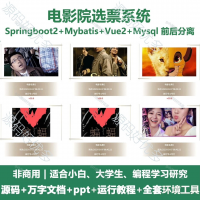 电影院选票管理系统源码_Java+SpringBoot+Vu