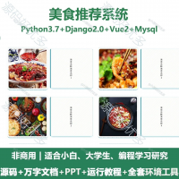 美食推荐系统源码_Python+Django+Vue_万字文