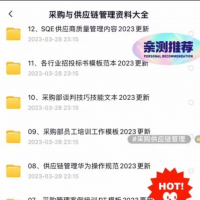 1000份采购与供应链管理部门全套运营资料，内容涉及工作专用