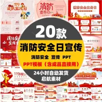 全国消防安全宣传日PPT全民消防防火逃生自救知识班会成品PP