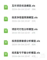 各类投资决策分析模型excel