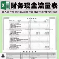 现金流量表资产负债利润表公式自动生成excel编制表格杜邦分