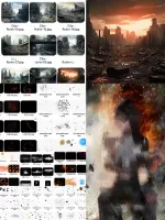 废墟战场素材_进击的巨人后期素材修图韩吉特效素材pmg免扣透