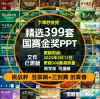 【自动发货】竞赛PPT国赛模板互联网+大学生创新创业大