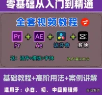 【直拍秒发】2025年度全新PR、AE、达芬奇及剪映教程上线