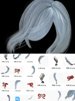 网盘自动发货_申鹤辫子素材_原神申鹤头发素材_申鹤素材特效后