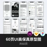 【秒发】60页UI高保真原型图_APP原型图源文件Fig