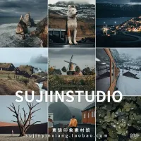 莫兰迪灰蓝调色预设Lr风景旅途Ps_10款lightroom