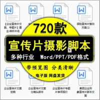 企业公司宣传片脚本专题片视频摄影剧本方案拍摄解说词文案模板