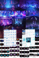 初音未来素材科幻未来赛博朋克素材霓虹赛博朋克空间城市街道灯光