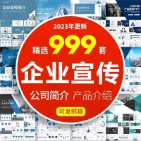 【拍下秒发】精选999套公司简介ppt模板企业宣传推广、画册