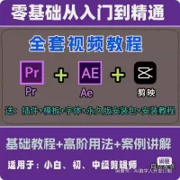 【直拍秒发】2026最新PR+AE+剪映视频教程，零基础学视