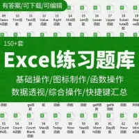 【拍下秒发】26年更新150+套Excel练习题库，包含进阶