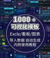 【自动发货】1000+_可视化数据Excel图表模板，输入数