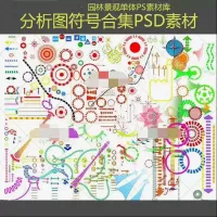 建筑分析图素材PSD园林景观城市规划设计符号圆圈箭头图标合集