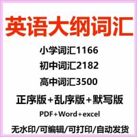 小学初中高中英语三四五六年级单词默写词汇总表电子版word可