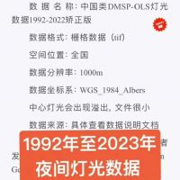 【秒发】1992年至2023年的夜间灯光数据，包含地级市、省