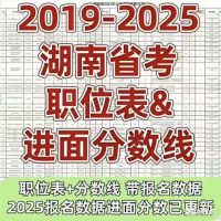26湖南省考选岗必备资数据库2019-2025湖南省考职位表