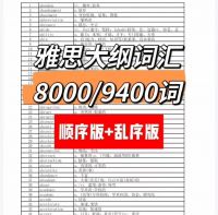 【秒发】雅思英语单词常用8000词全部9400词