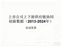 上市公司上下游供应链协同创新数据（2013-2024年）
