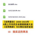 【全网最全】A股上市光伏企业面板数据大全2023-2000