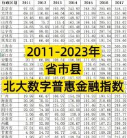 点击放大 【自动发货】最新2023北大数字普惠金融指数-省市县(201