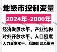 2024-2000地级城市控制变量数据，包括人口、经济、产业