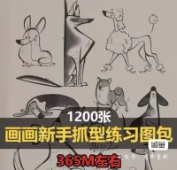 【自动发货】美术画画新手抓型练习图包简单基础高级绘画临摹素材