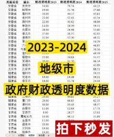 点击放大 【秒发】2023-2024年地级市政府财政透明度数据、报告