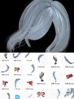 【秒发】网盘自动发货_申鹤辫子素材_原神申鹤头发素材_申鹤素