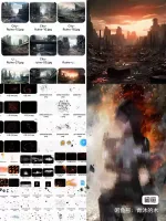 【秒发】废墟战场素材_进击的巨人后期素材修图韩吉素材pmg免