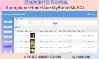 点击放大 SpringBoot足球社区网站源码《2025新项目已调试》