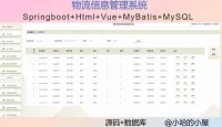 点击放大 《已调试》基于Springboot的物流信息管理系统设计与实
